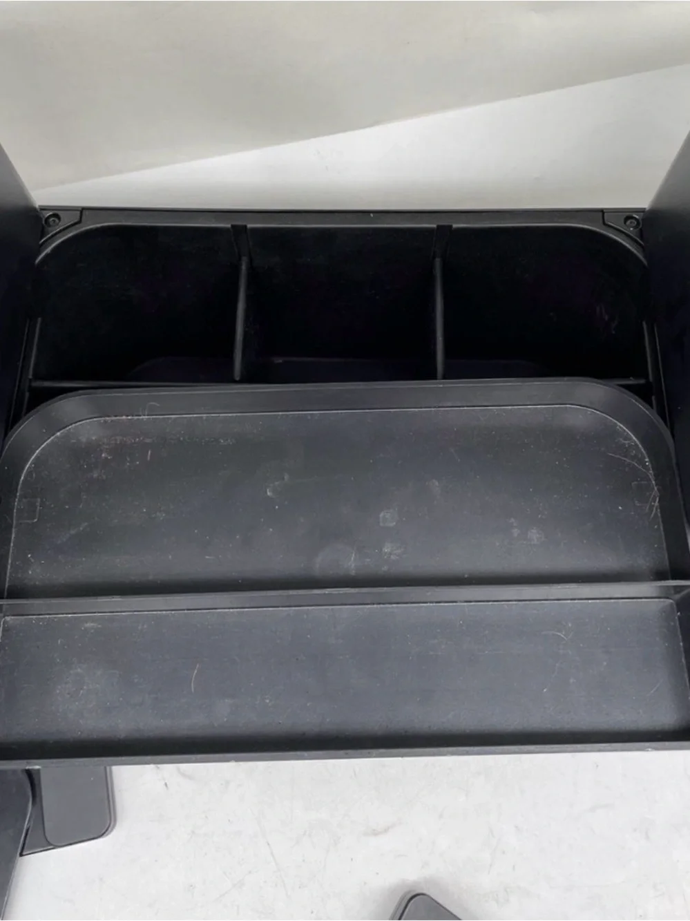 Black Multi-Compartment Plastic Storage Box with Handle
